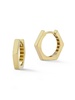 14K Yellow Gold Hexagon Huggie Earrings