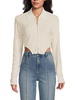 Monogram Zip Up Crop Top