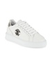 Snake-Embossed Low Top Leather Sneakers