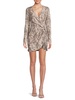 Sia Snake-Print Faux Wrap Mini Dress