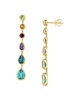 14K Yellow Gold & Multi Stone Drop Earrings