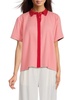 Trini Short Sleeve Accordian-Pleat Shirt