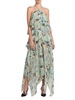 Asymmetric Floral Silk Dress