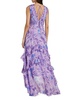 Senora Palm Ruffled High-Low Gown