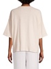 Slub Jersey V-Neck Boxy T-Shirt