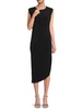 Asymmetric Hem Ruched Midi Dress