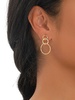 Hammered Interlocking Hoop Drop Earrings