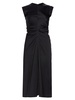 Ella Gathered Satin Midi-Dress