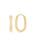 14K Yellow Gold Oval Hoop Earrings