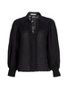 Linen Lace-Paneled Blouse