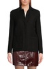 Textured Cotton Leather-Trim Jacket