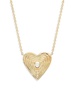 14K Yellow Gold & 0.032 TCW Diamond Fluted Heart Pendant Necklace