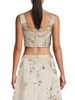 Floral Embroidered Silk Blend Crop Top