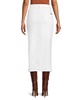 High-Rise Reconstructed Denim Midi-Skirt