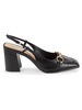 Leather Block Heel Pumps
