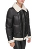 Faux Leather & Faux Shearling Puffer Jacket