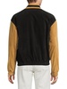 Color-Blocked Suede Varsity Jacket