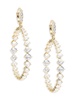 18K Goldplated & Cubic Zirconia Large Single Row Hoop Earrings