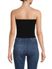 Ribbed Twist Front Strapless Top