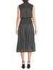 Mock Neck Sleeveless Smocked Midi Dress