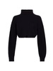 Wool Rib-Knit Turtleneck Crop Sweater