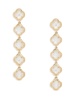 14K Yellow Gold & Mother of Pearl Clover Dangle Earrings