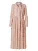 Printed Tie-Neck Midi-Dress