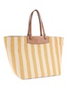 Stripe Leather Trim Tote