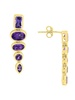 14K Yellow Gold & Amethyst Drop Earrings