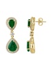 14K Yellow Gold, Emerald & Diamond Teardrop Earrings