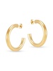14K Yellow Gold Tube Hoop Earrings