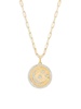 14K Yellow Goldplated Sterling Silver 0.1 TCW Diamond Moon & Star Pendant Necklace
