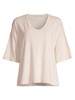 Slub Jersey V-Neck Boxy T-Shirt
