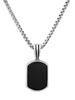 Sterling Silver & Onyx Reversible Dog Tag Pendant Necklace