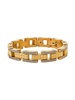 18K Goldplated Stainless Steel & Simulated Diamond Stud Link Bracelet