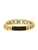 Stainless Steel & Simulated Onyx Cuban Chain ID Bracelet