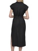 Textured Sleeveless Surplice Midi Shirtdress
