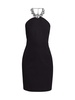 Crystal Halterneck Wool Minidress