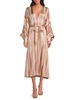 Xanthe Striped Silk Midi-Dress