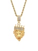 18K Goldplated Necklace with Simulated Diamond Lion Pendant