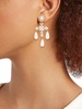 18K Goldplated Brass, Cubic Zirconia & Faux Pearl Dangle Drop Earrings