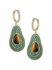 ​Luxe Sara 18K Goldplated & Cubic Zirconia Avocado Drop Earrings