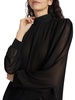 Strong Shoulder Pleated Satin Blouse