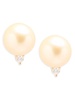 14K Yellow Gold, South Sea Pearl & Diamond Stud Earrings