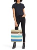 Bamby Striped Raffia Tote Bag