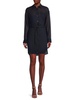 Belted Wool Blend Mini Shirtdress