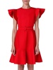 Cotton-Blend Belted Short-Sleeve Mini-Dress