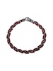 Sterling Silver, Ruthenium & Leather Link Bracelet