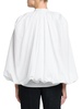 Balloon-Sleeve Cotton Button-Front Shirt
