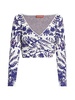 Kalo Floral Knit Cropped Sweater